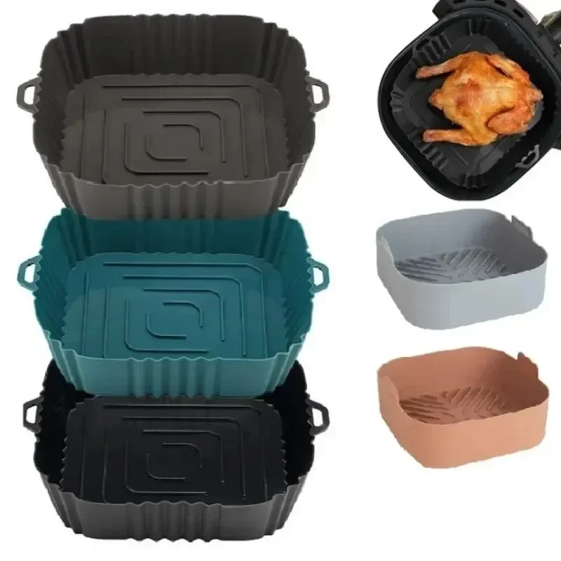 Air Fryer Accessories - 1 Buah Keranjang Penggorengan Udara Silikon,