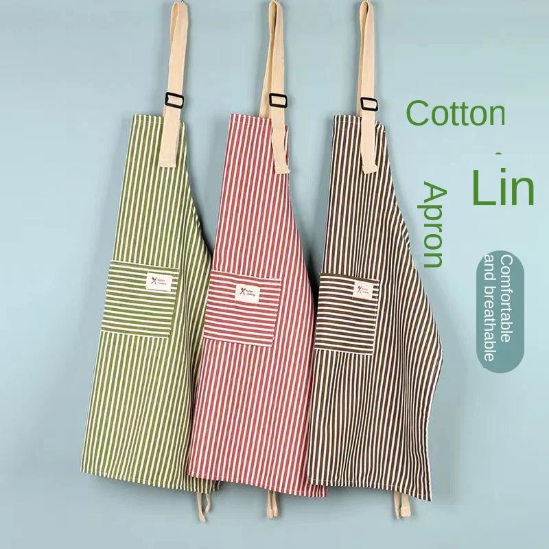Kitchen Gadgets Trending - Celemek dapur modis Linen bergaris celemek