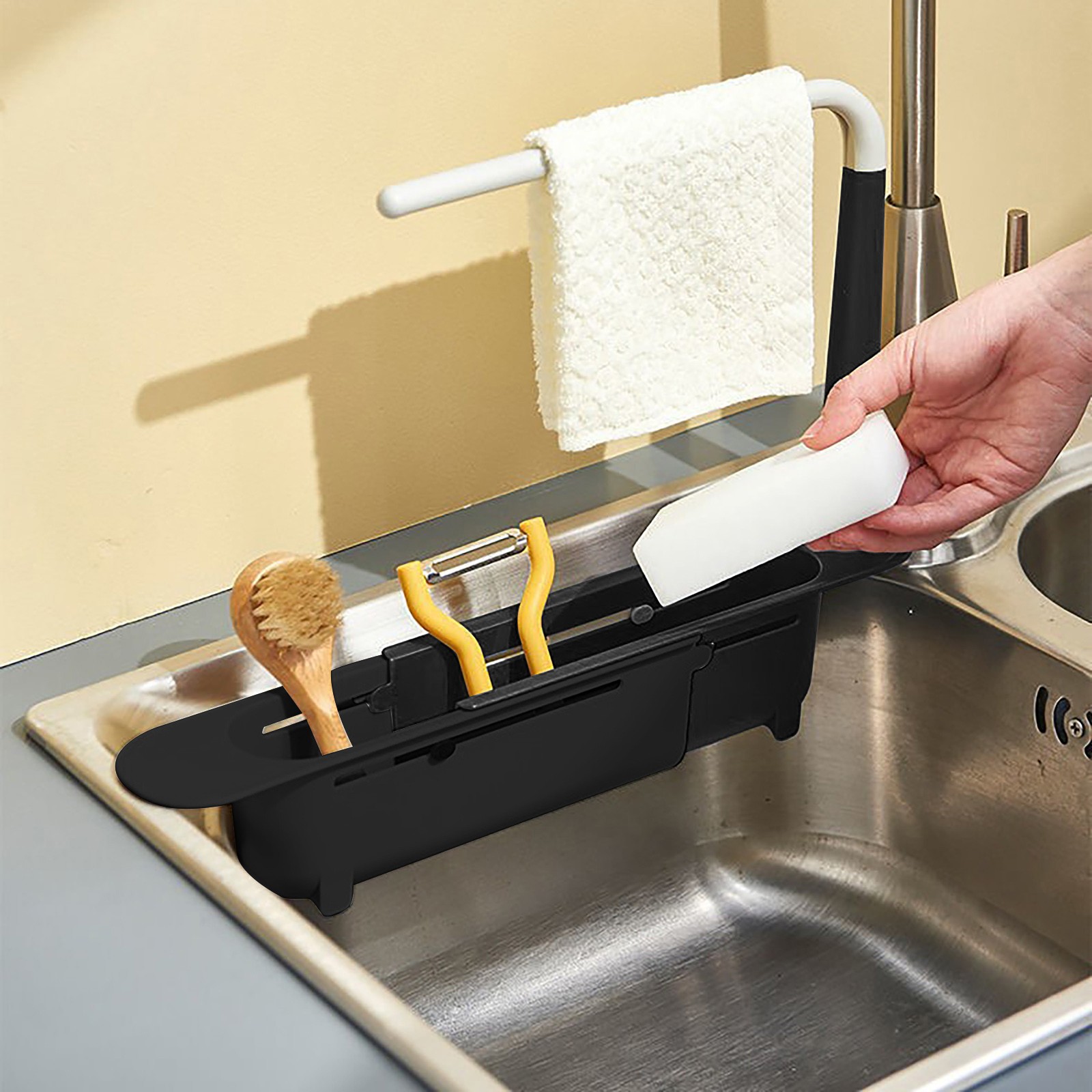 Elescopic rak pengering wastaf - Kitchen Gadgets For Seniors ulasan dan harga