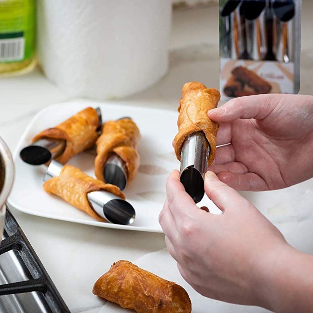 Cetakan Cannoli Logam 6 pcs/se - Kitchen Gadgets Youtube ulasan dan harga