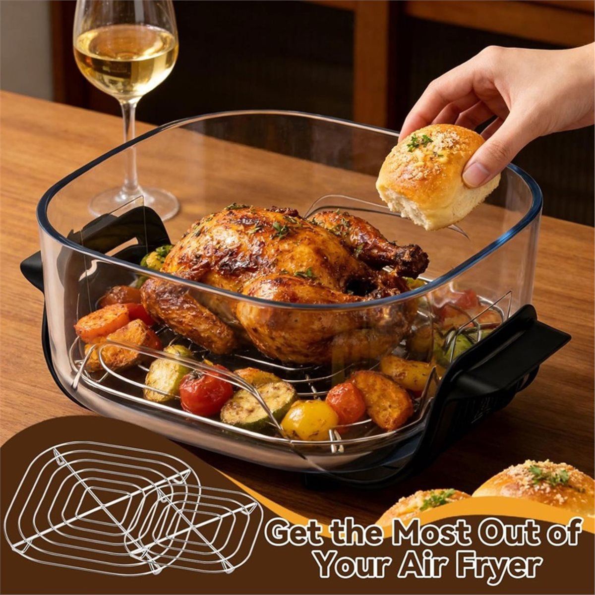 perbarui. 3 Buah Rak Baja Taha - Air Fryer Accessories ulasan dan harga