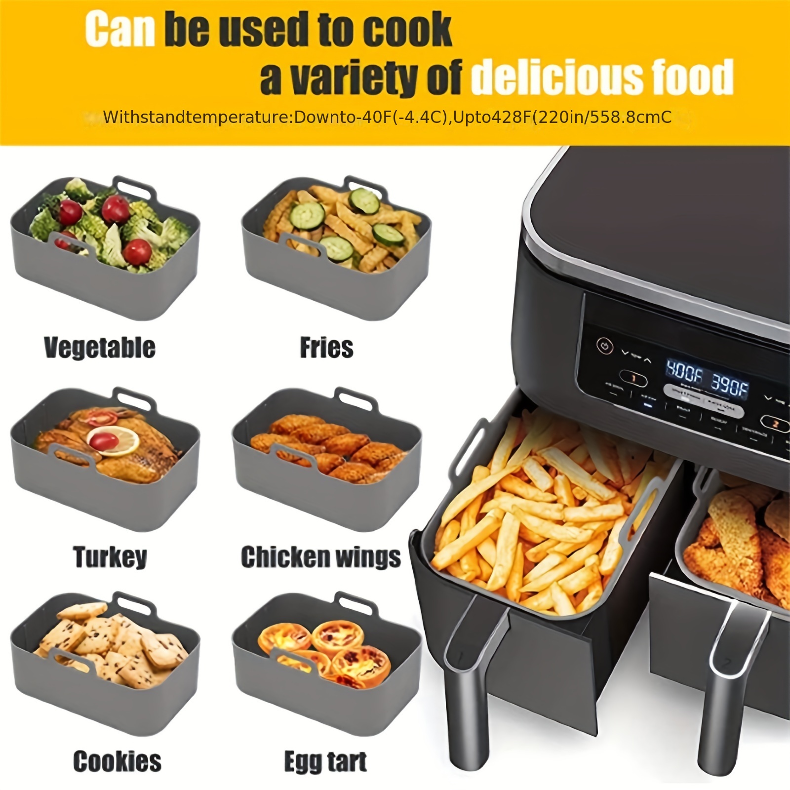 1/2 Buah Baki Silikon Penggore - Air Fryer Accessories ulasan dan harga
